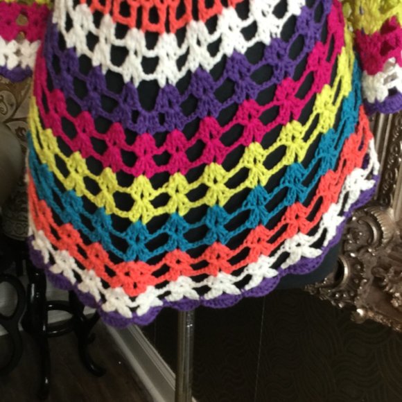 Sioni teal sunbrust print crochet top - Picture 5 of 7